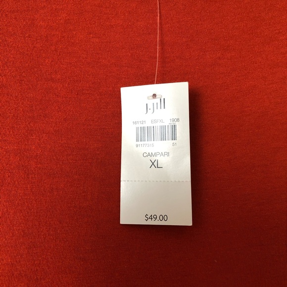 NWT J. Jill Size XL Rust Orange Elliptical Tee - Picture 5 of 7